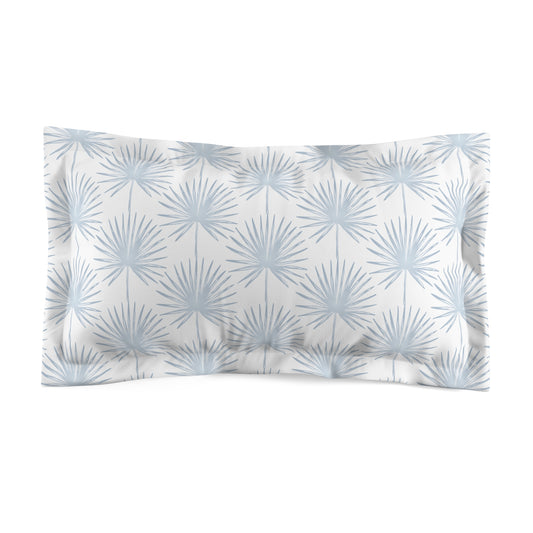 Blue Fan Palm Microfiber Pillow Sham