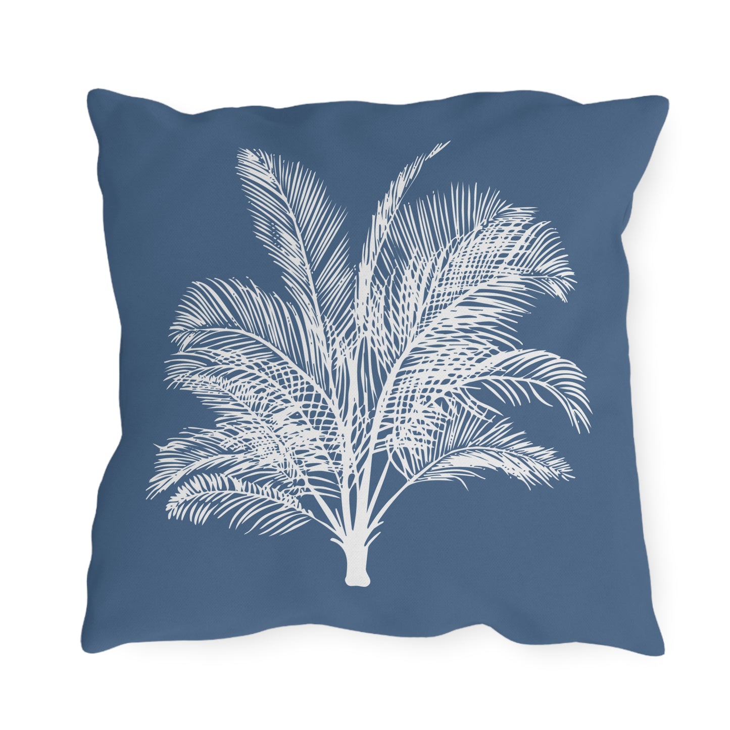 Wide Palm Outdoor Pillow Blue