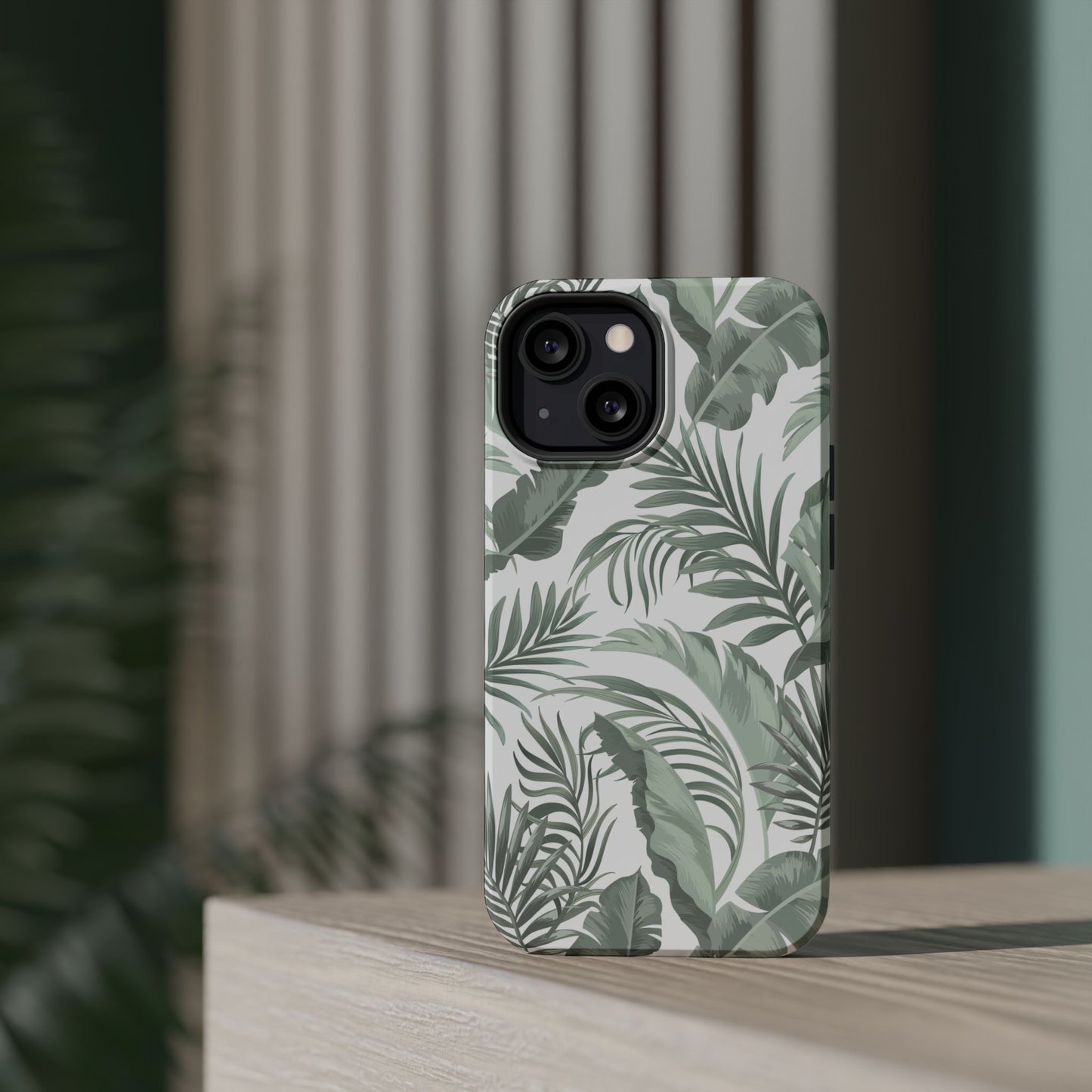 Tropical Leaf White Magnetic Tough Cases