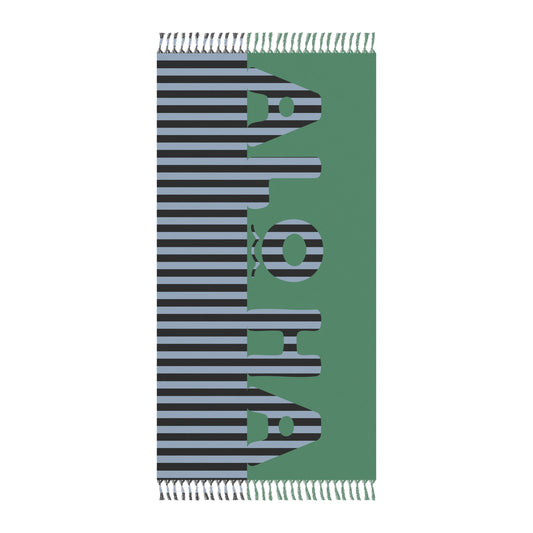 Stripe Aloha Beach Cloth Towel Green