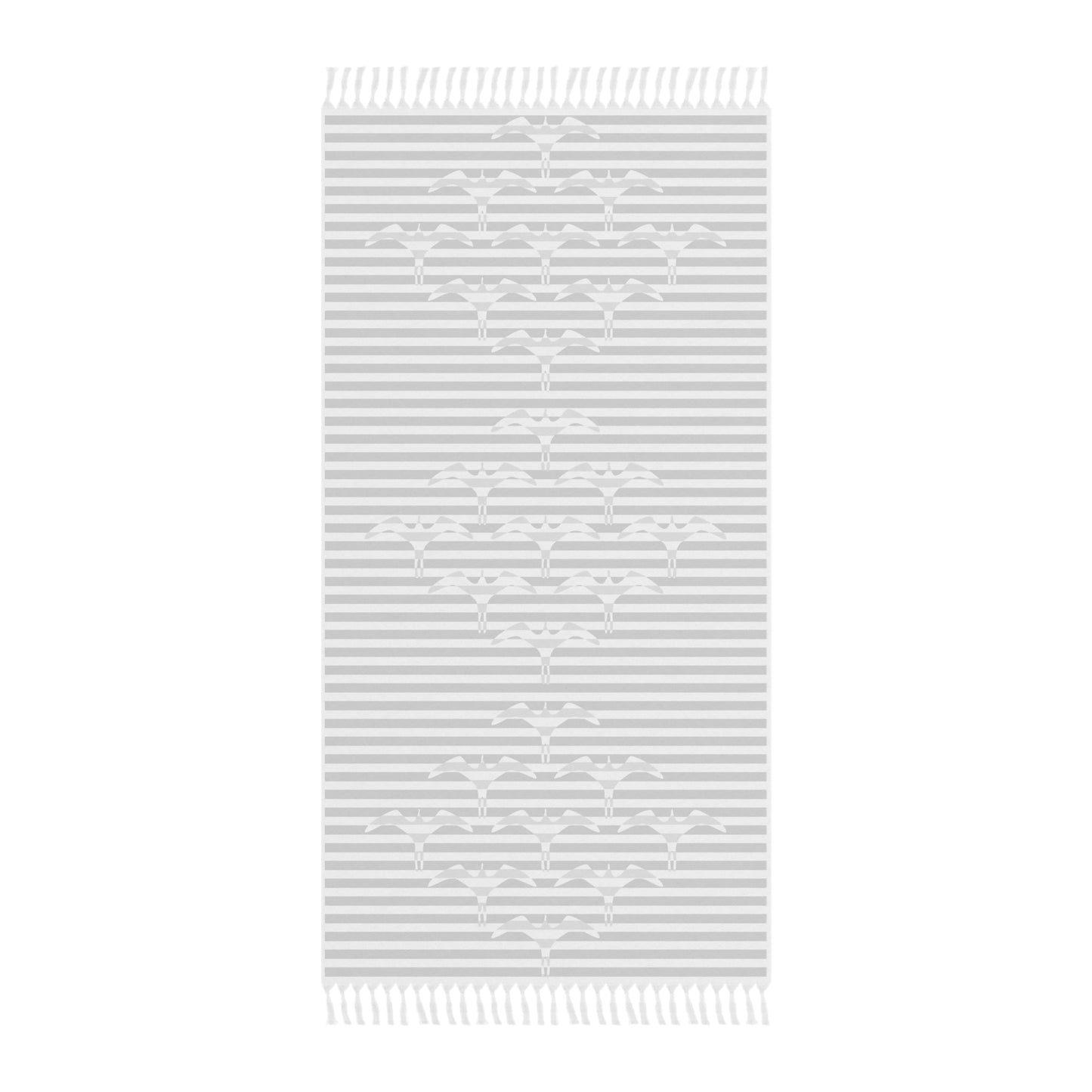 Stripe Iwa Bird Boho Beach Cloth Towel Black