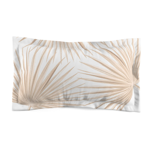 Tan Fan Palm Microfiber Pillow Sham