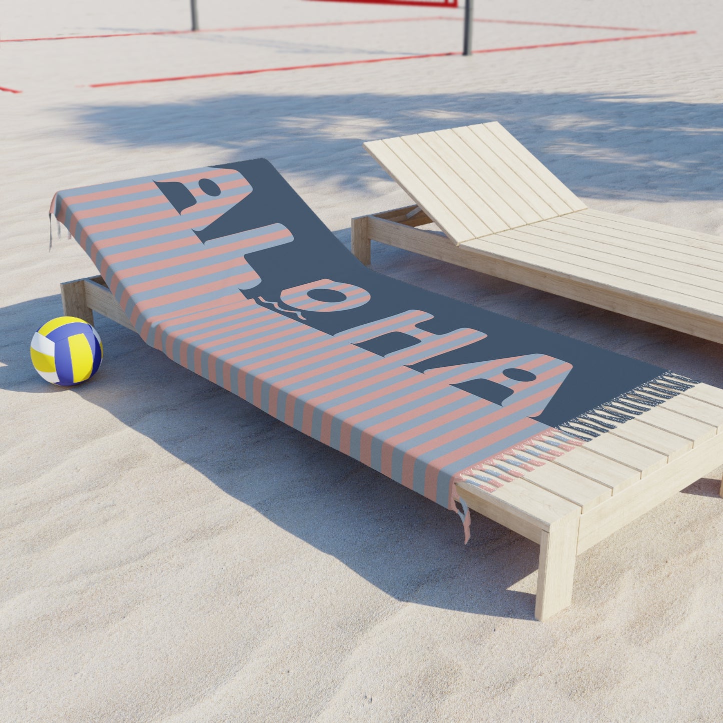 Stripe Aloha Beach Cloth Towel Pink