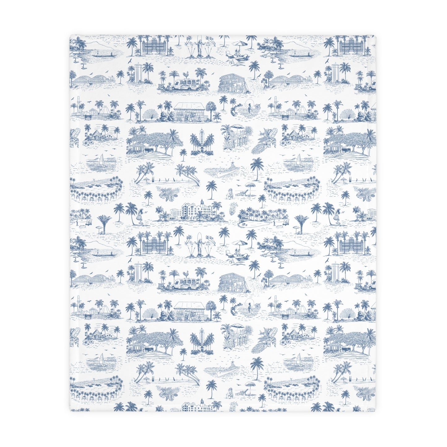 Palm Oahu Velveteen Microfiber Blanket