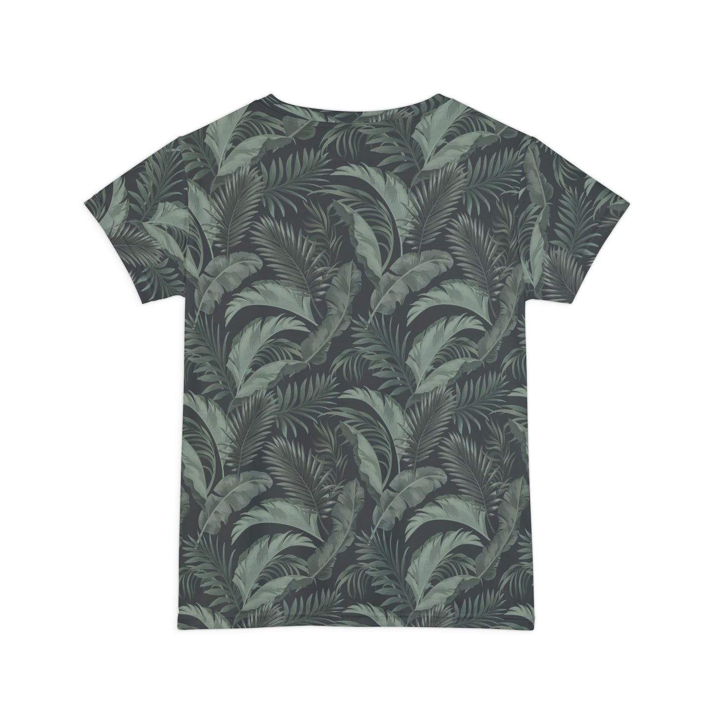 Women's Faded Black Tropical Leaf Shirt