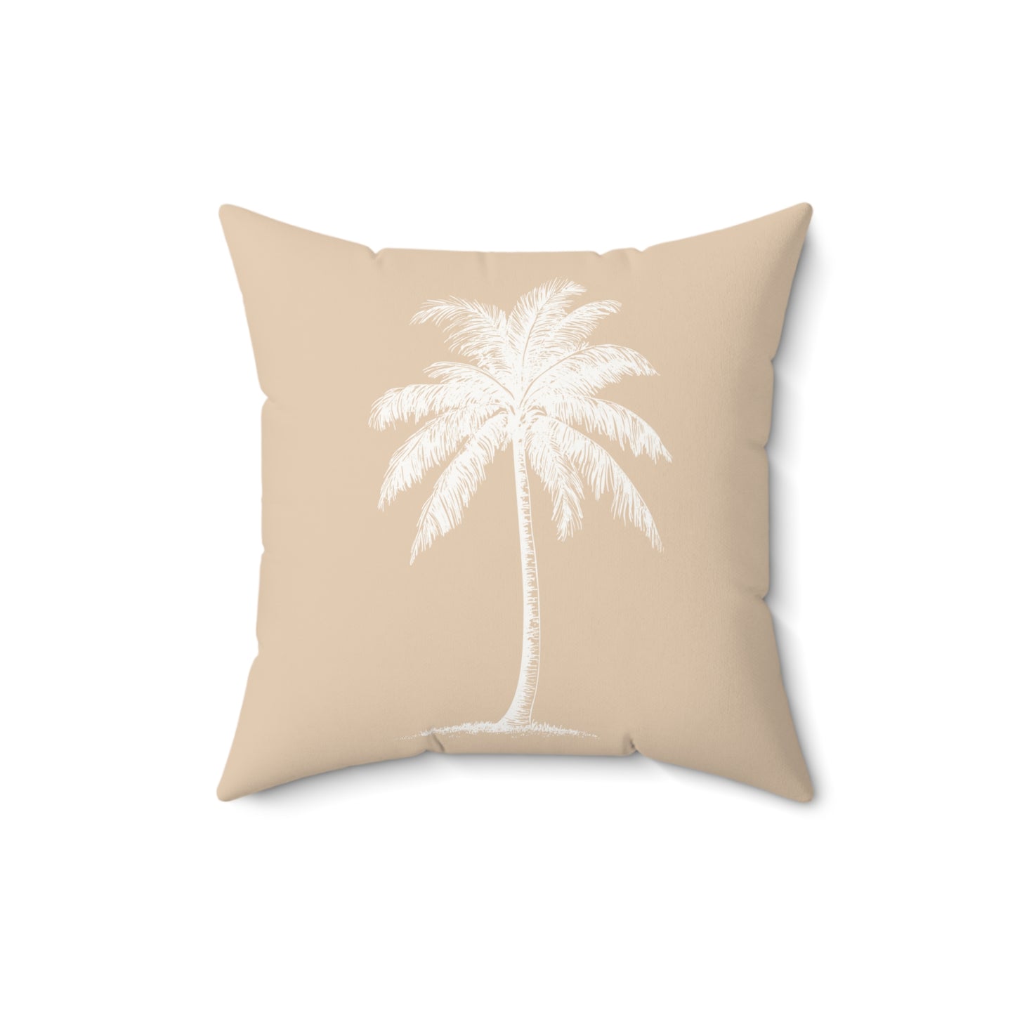Hula Girl Palm Faux Suede Pillow Tan