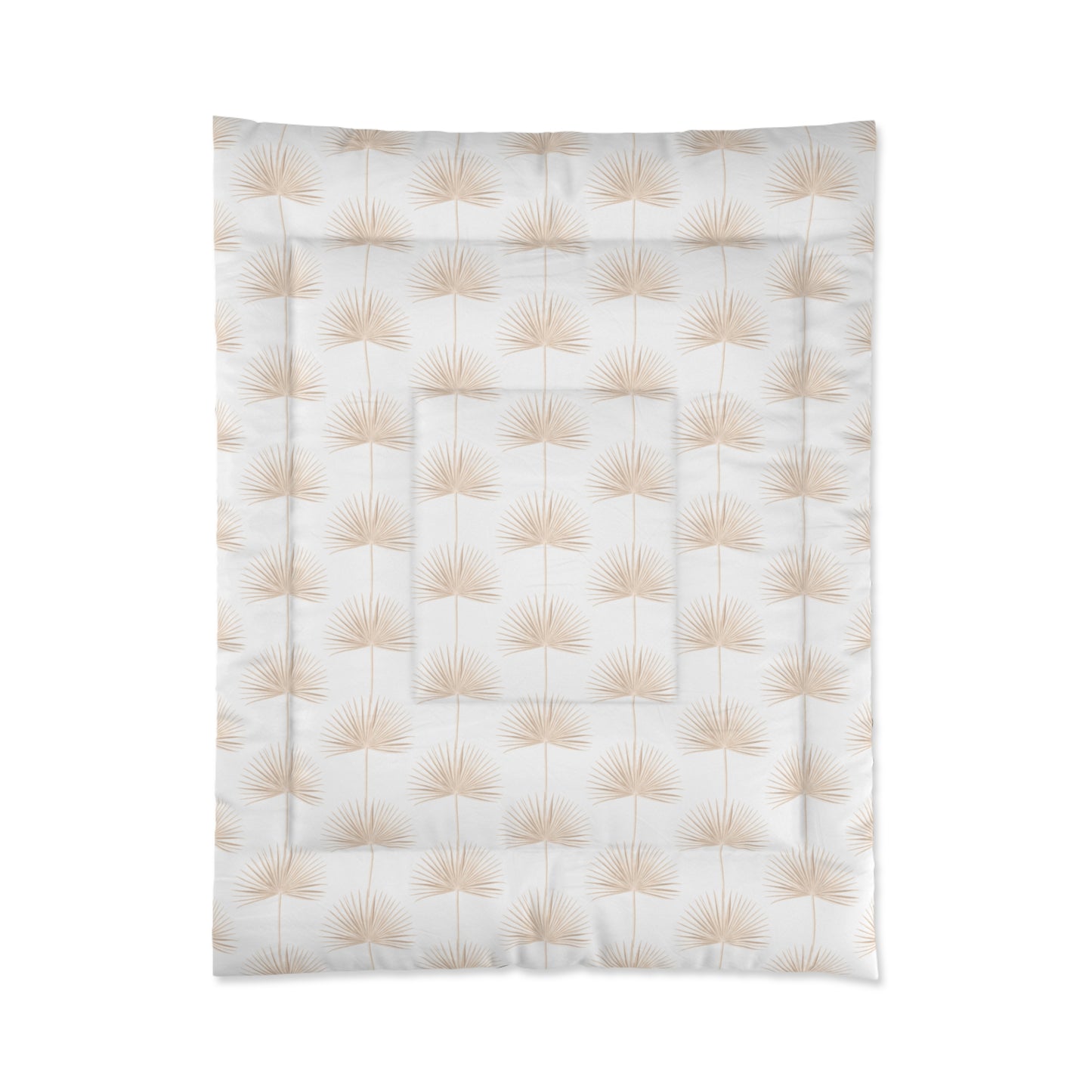 Fan Palm Comforter White/Tan