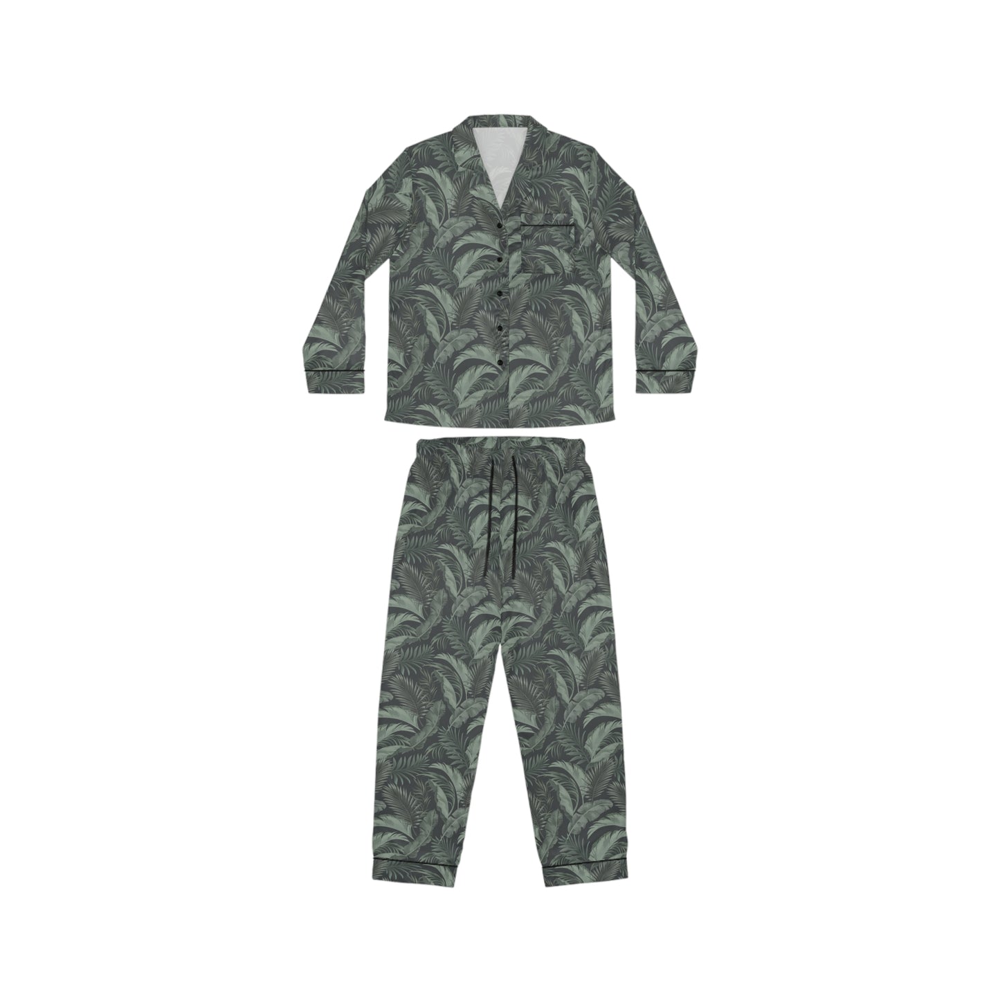 Faded Tropical Leaf Women's Satin Pajamas