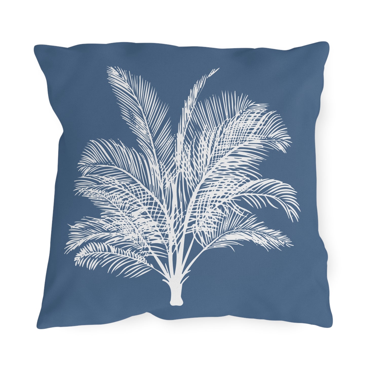 Wide Palm Outdoor Pillow Blue
