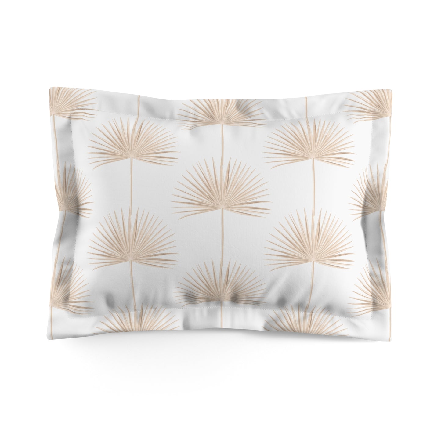 Fan Palm Sham White/Tan