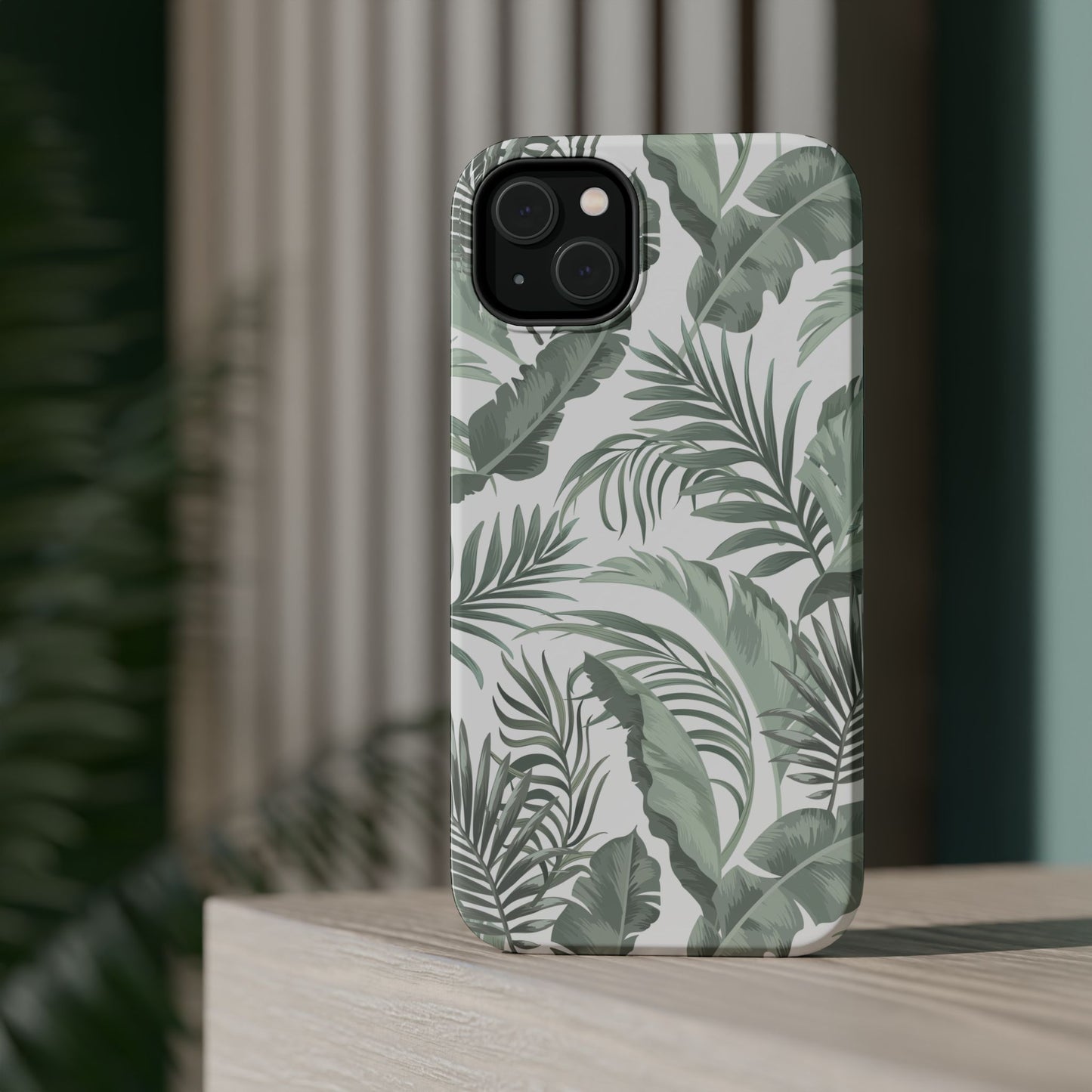 Tropical Leaf White Magnetic Tough Cases