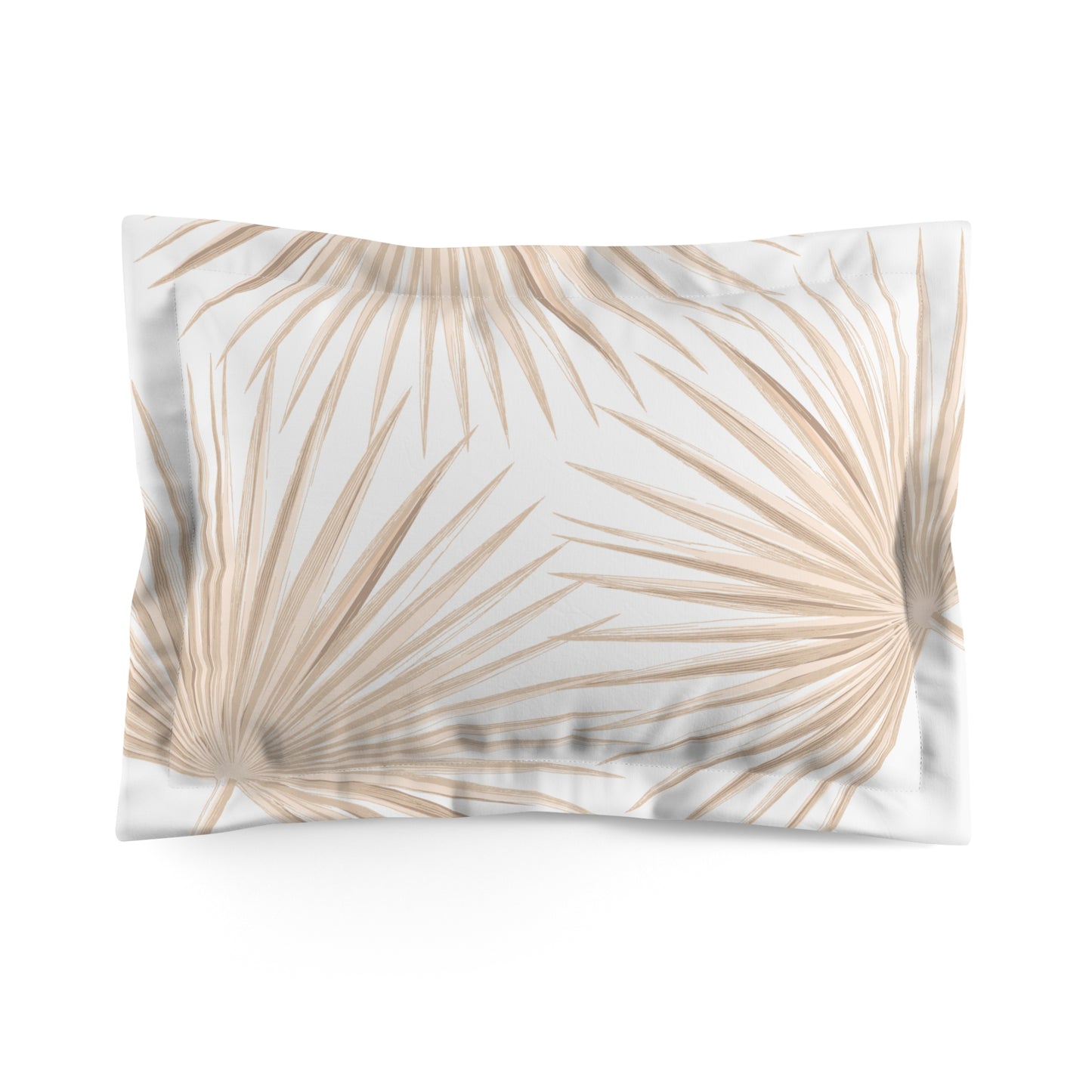 Tan Fan Palm Microfiber Pillow Sham
