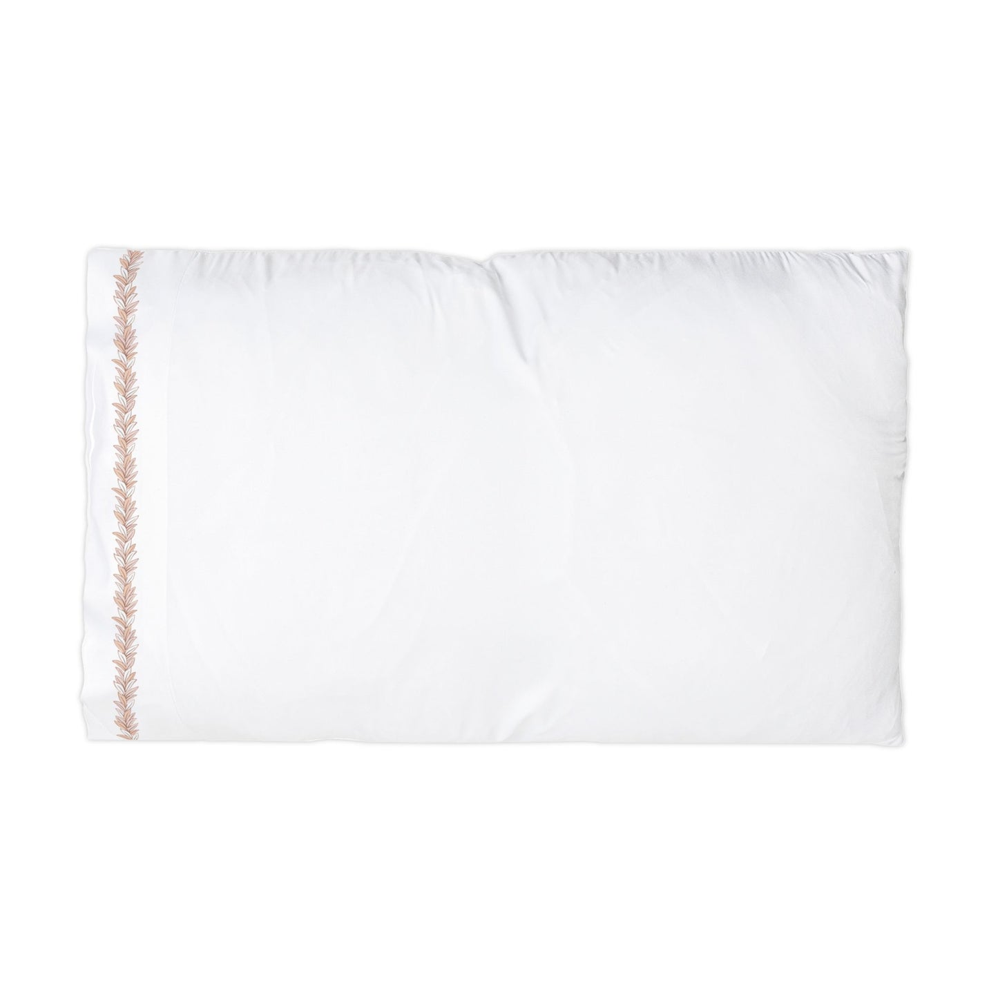Maile Lei Edge Microfiber Pillowcase — Soft White Decorative Trim