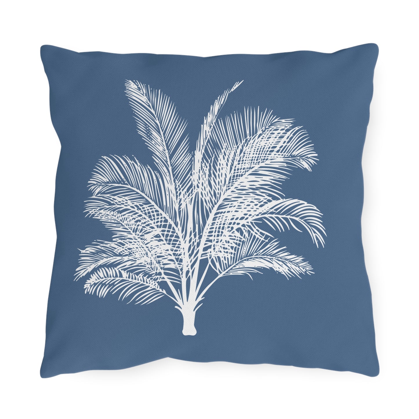 Wide Palm Outdoor Pillow Blue