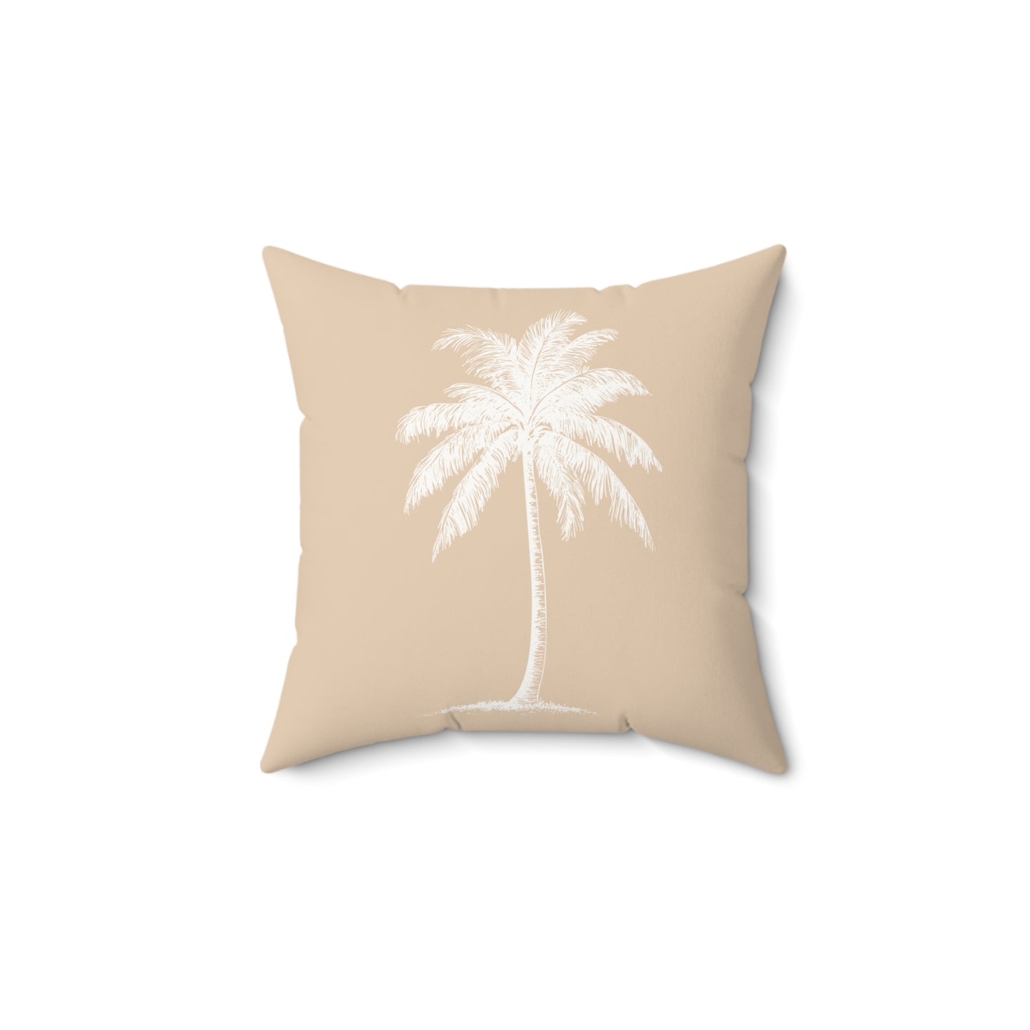 Hula Girl Palm Faux Suede Pillow Tan