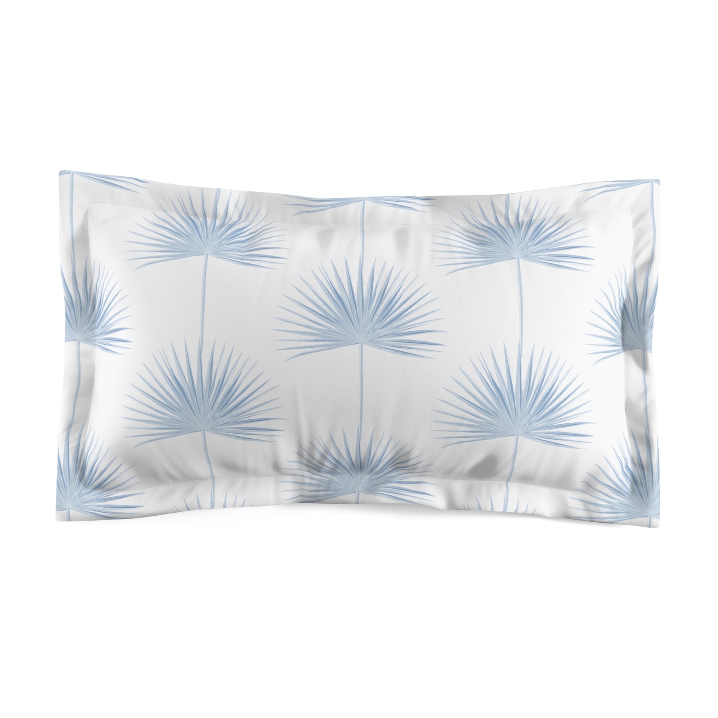 Fan Palm Sham White/Blue