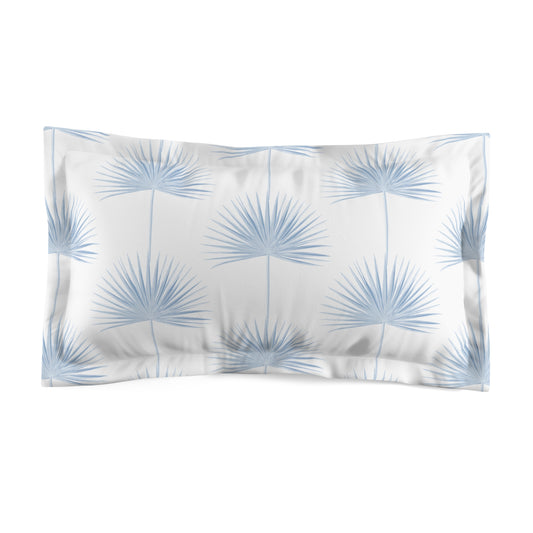 Fan Palm Sham White/Blue
