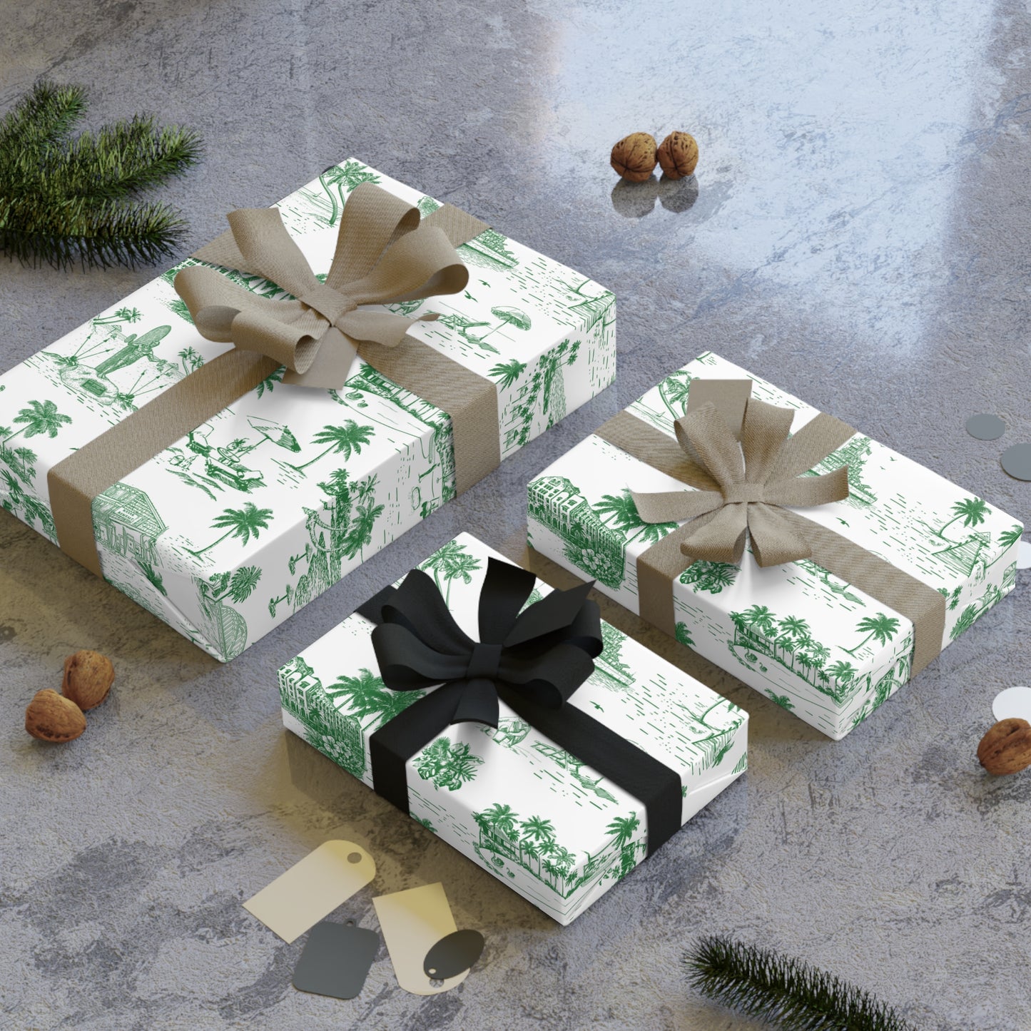 Oahu Wrapping Paper Green