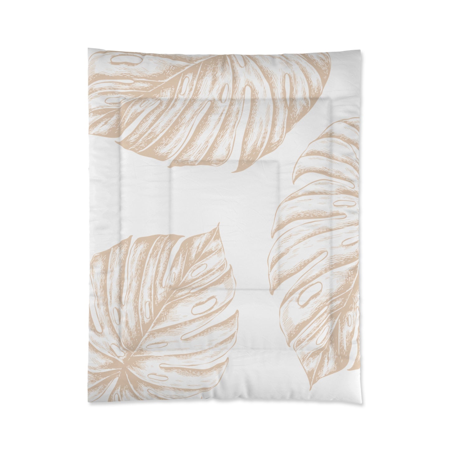 Monstera Comforter Tan