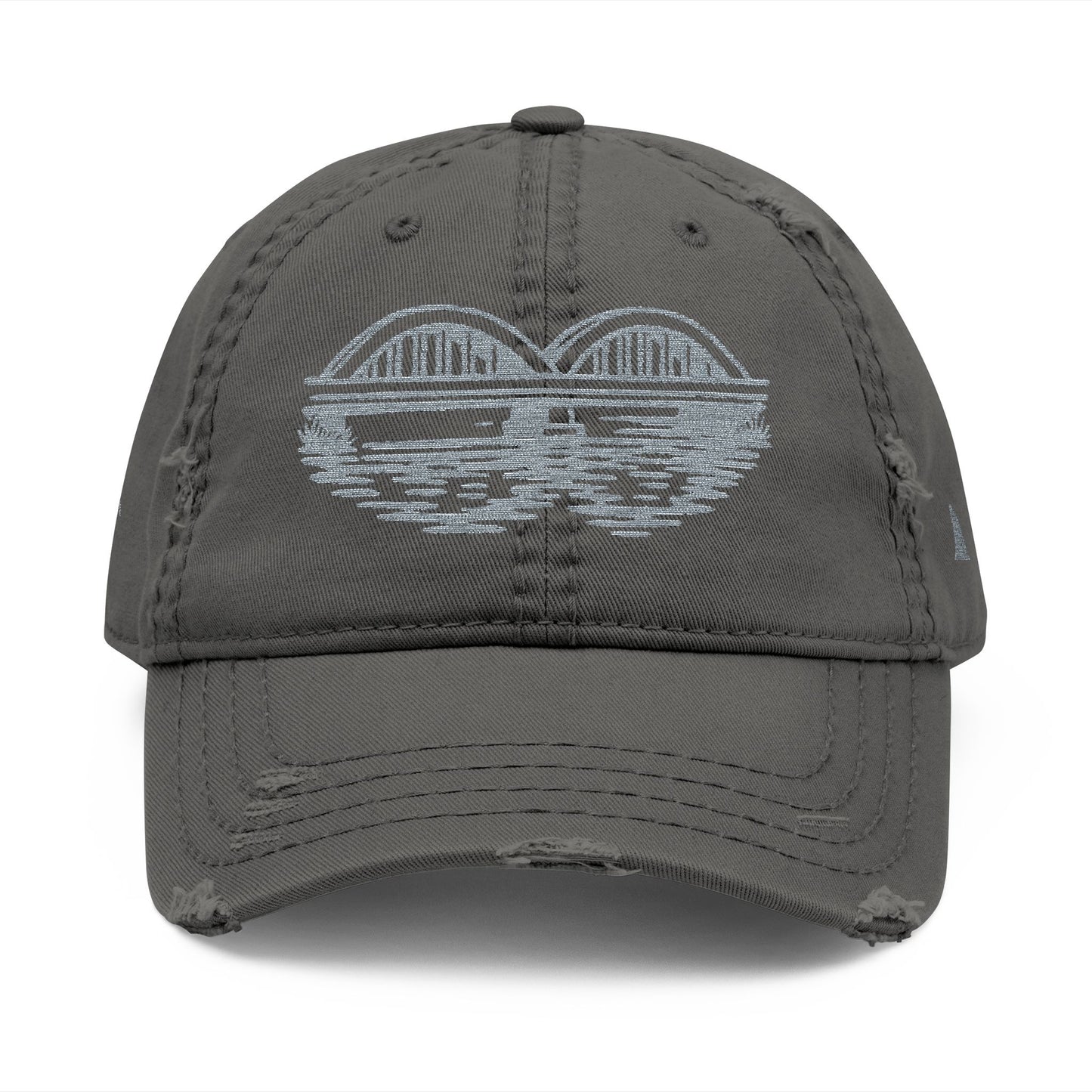 Distressed Rainbow Bridge Embroidered Hat