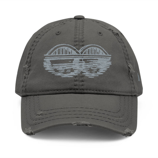 Distressed Rainbow Bridge Embroidered Hat