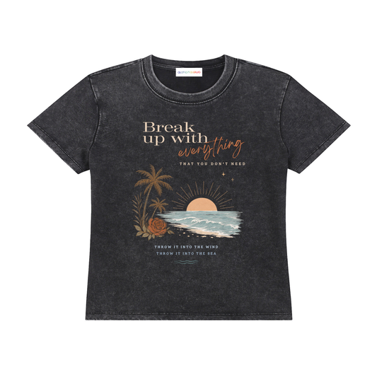 Vintage Wash Drop Shoulder Break up T-shirt