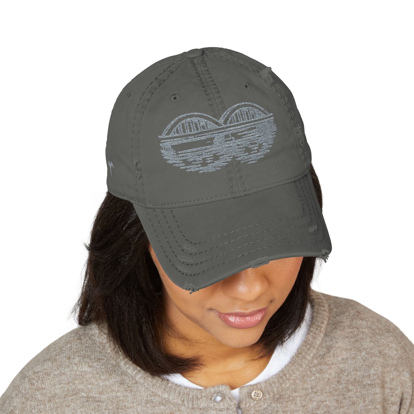 Distressed Rainbow Bridge Embroidered Hat