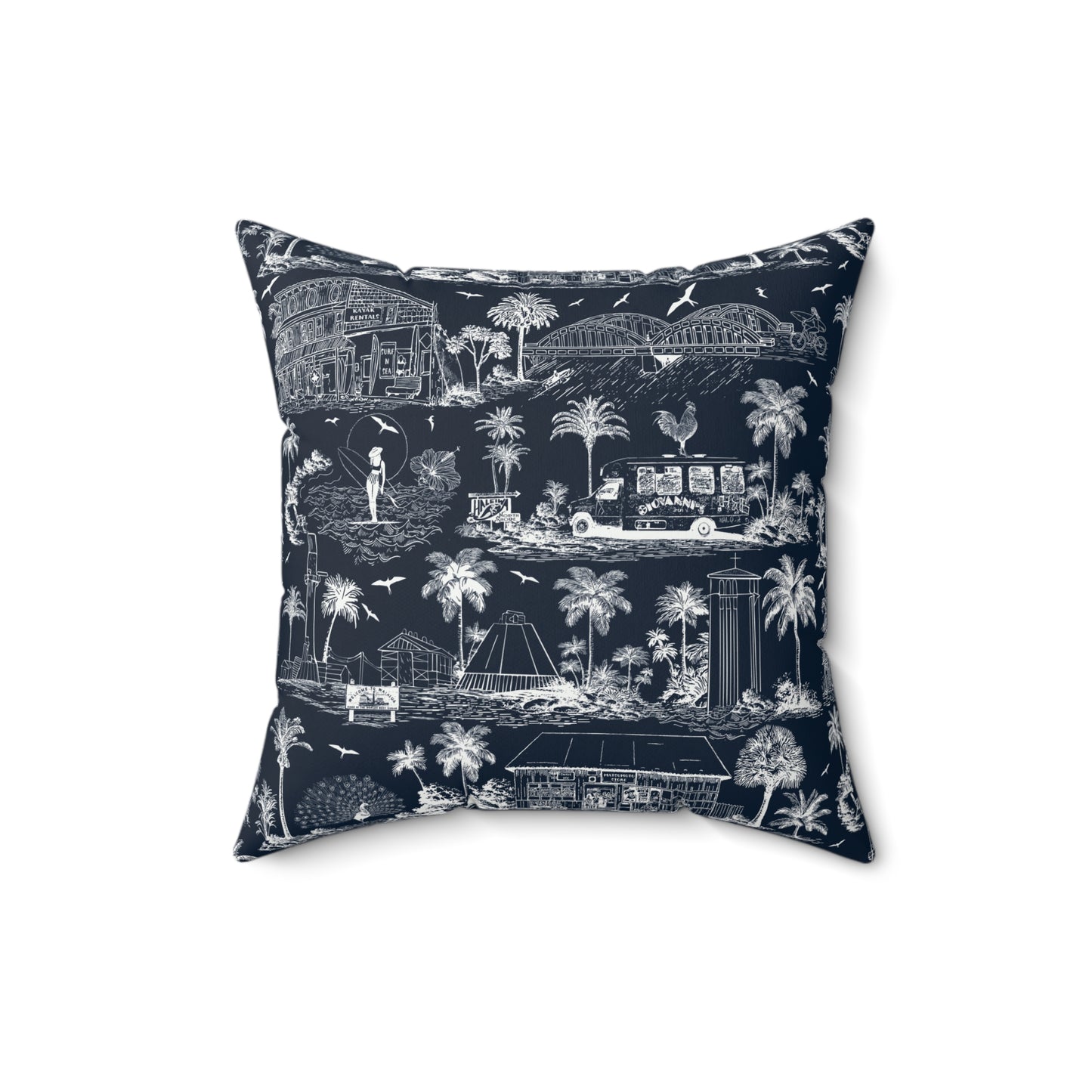 North Shore Faux Suede Pillowdark blue with filler