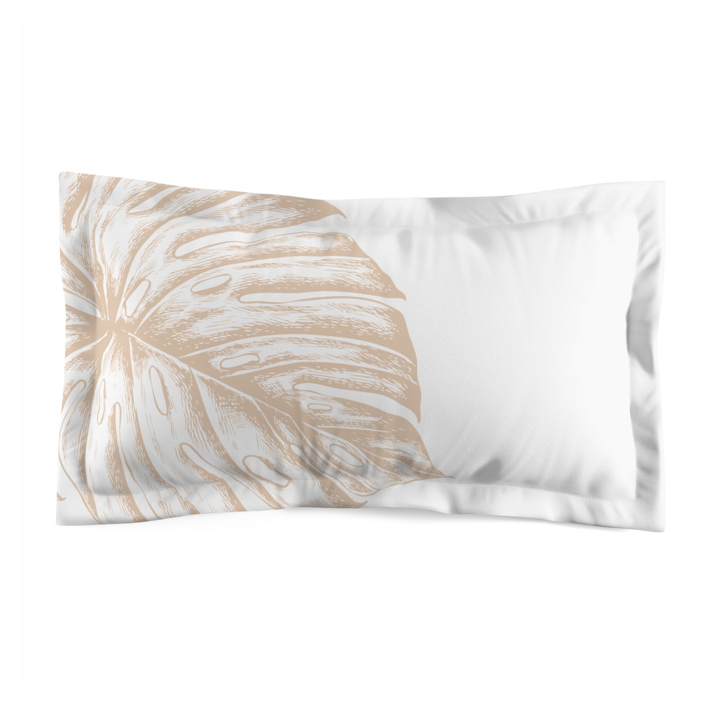 Tan Fan Monstera Microfiber Pillow Sham