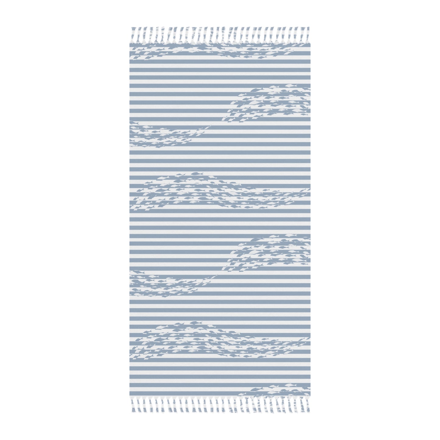 Stripe School of Fish Beach Towel Blue