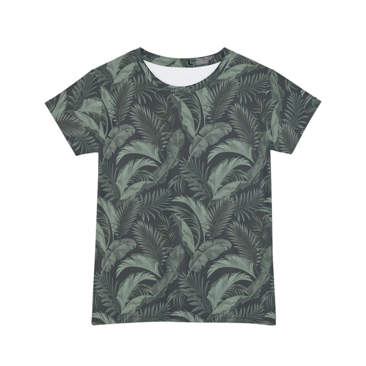 Women's Faded Black Tropical Leaf Shirt