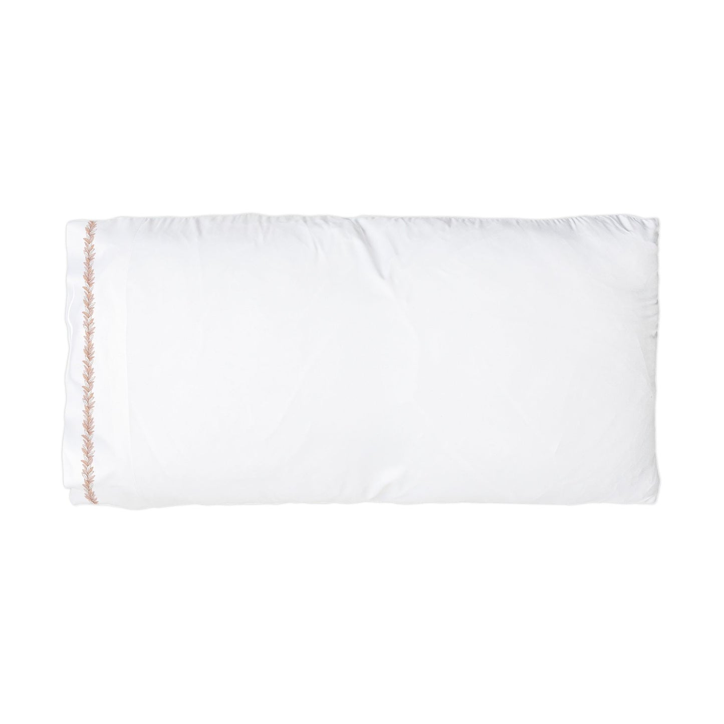 Maile Lei Edge Microfiber Pillowcase — Soft White Decorative Trim
