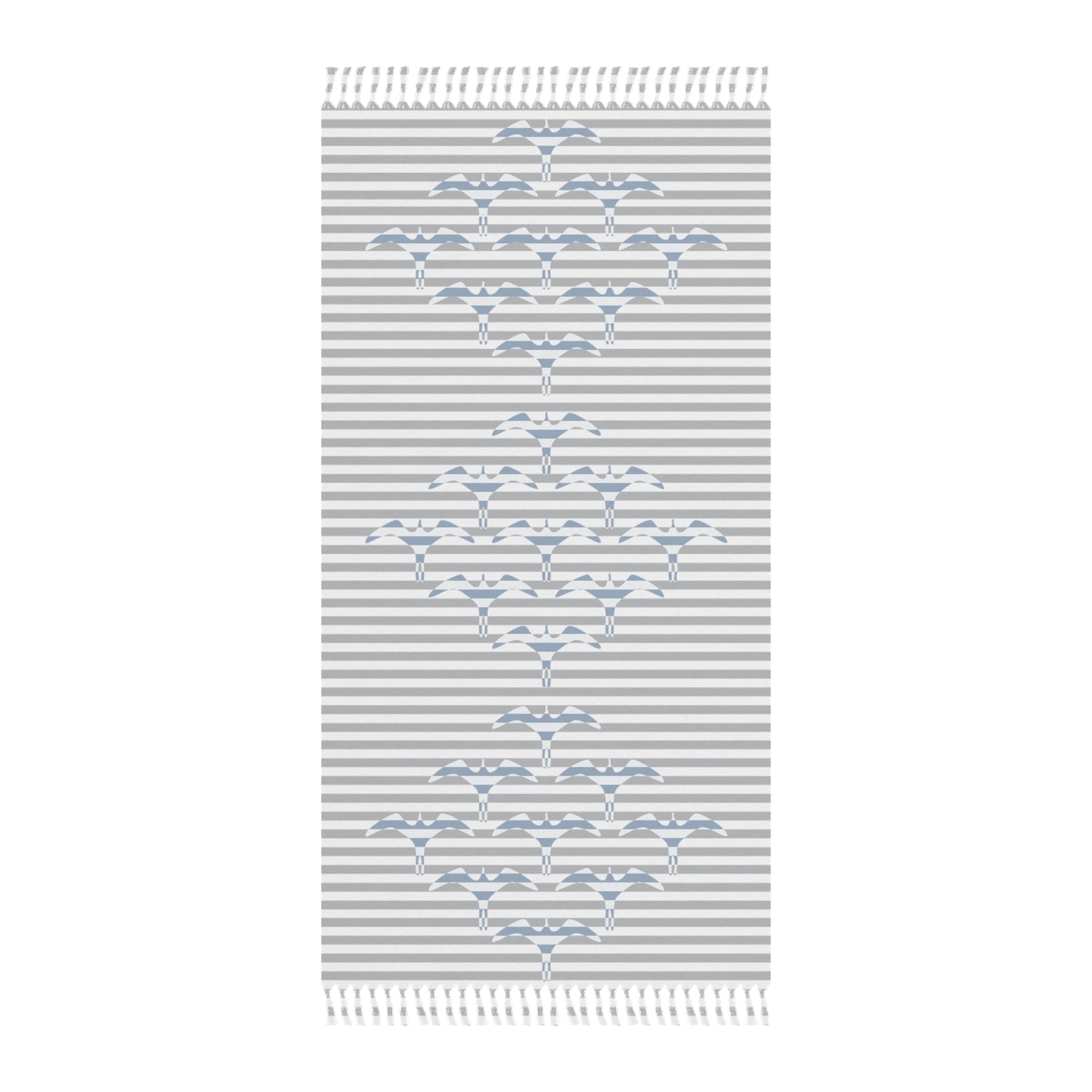 Stripe Iwa Bird Beach Cloth Towel gray