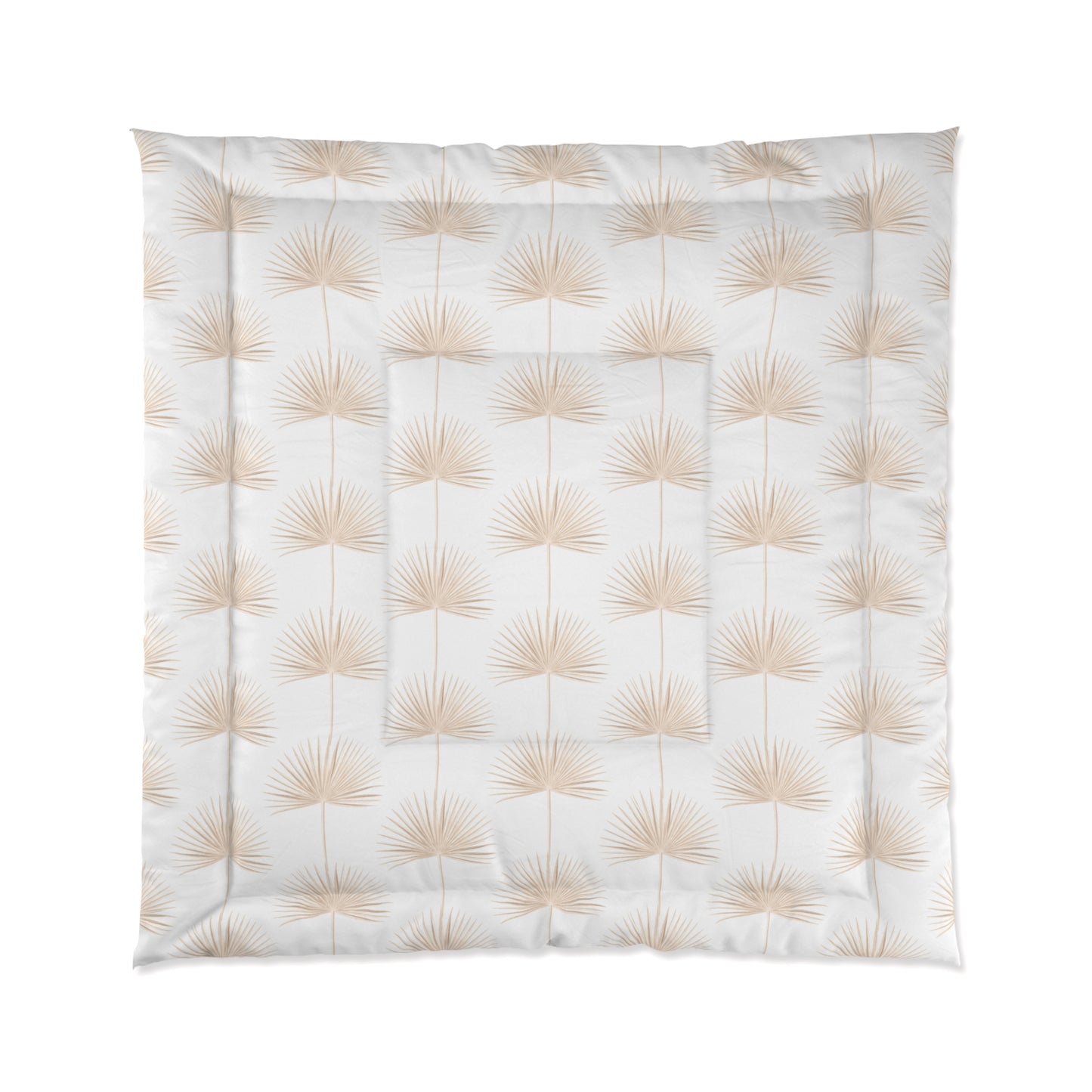 Fan Palm Comforter White/Tan