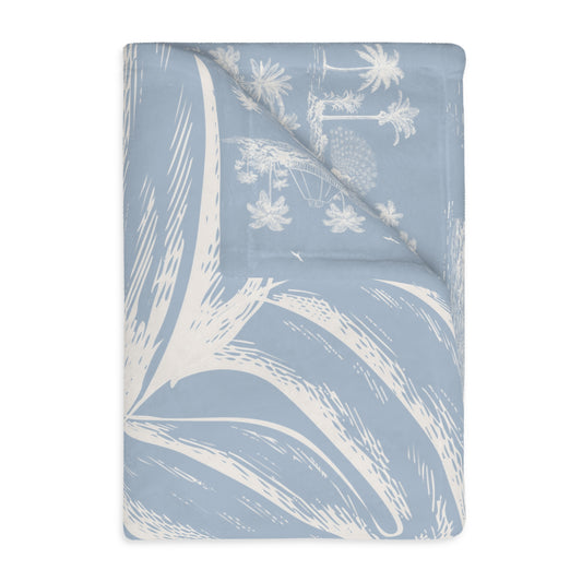 Monstera Oahu Velveteen Microfiber Blanket