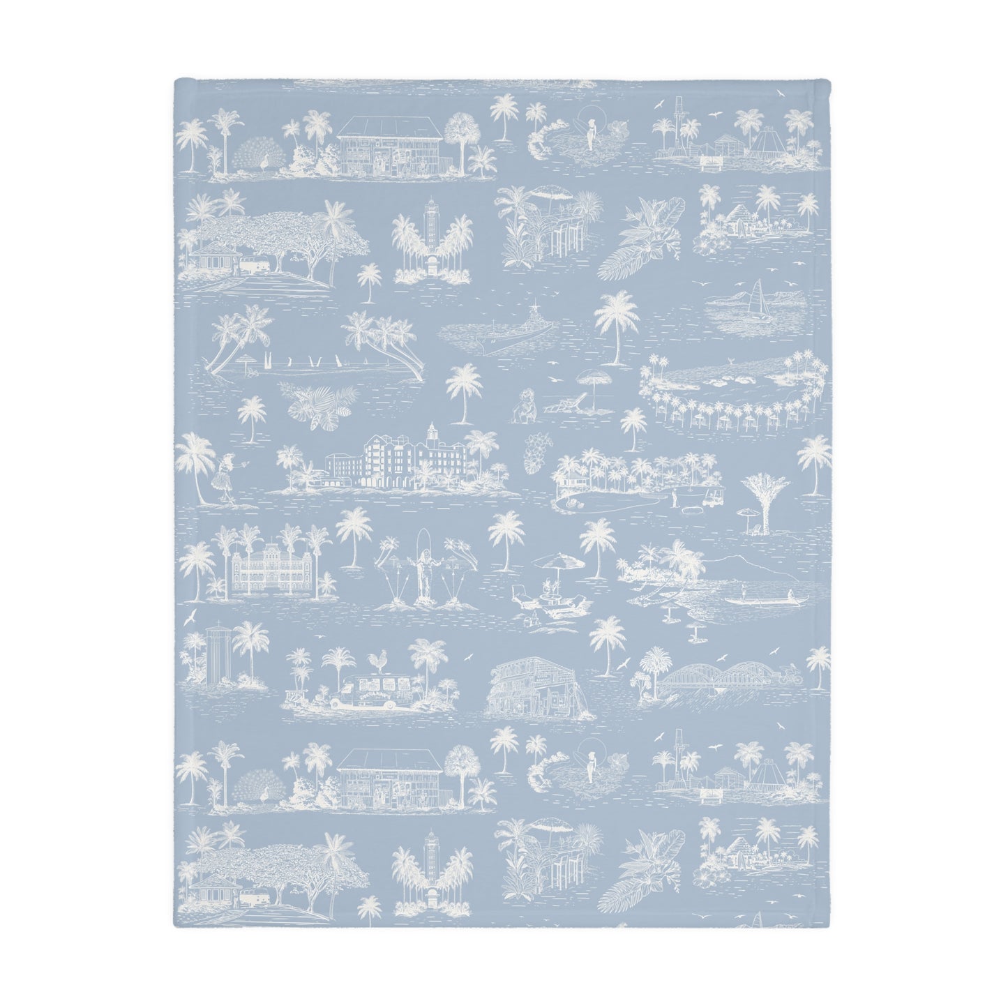 Monstera Oahu Velveteen Microfiber Blanket