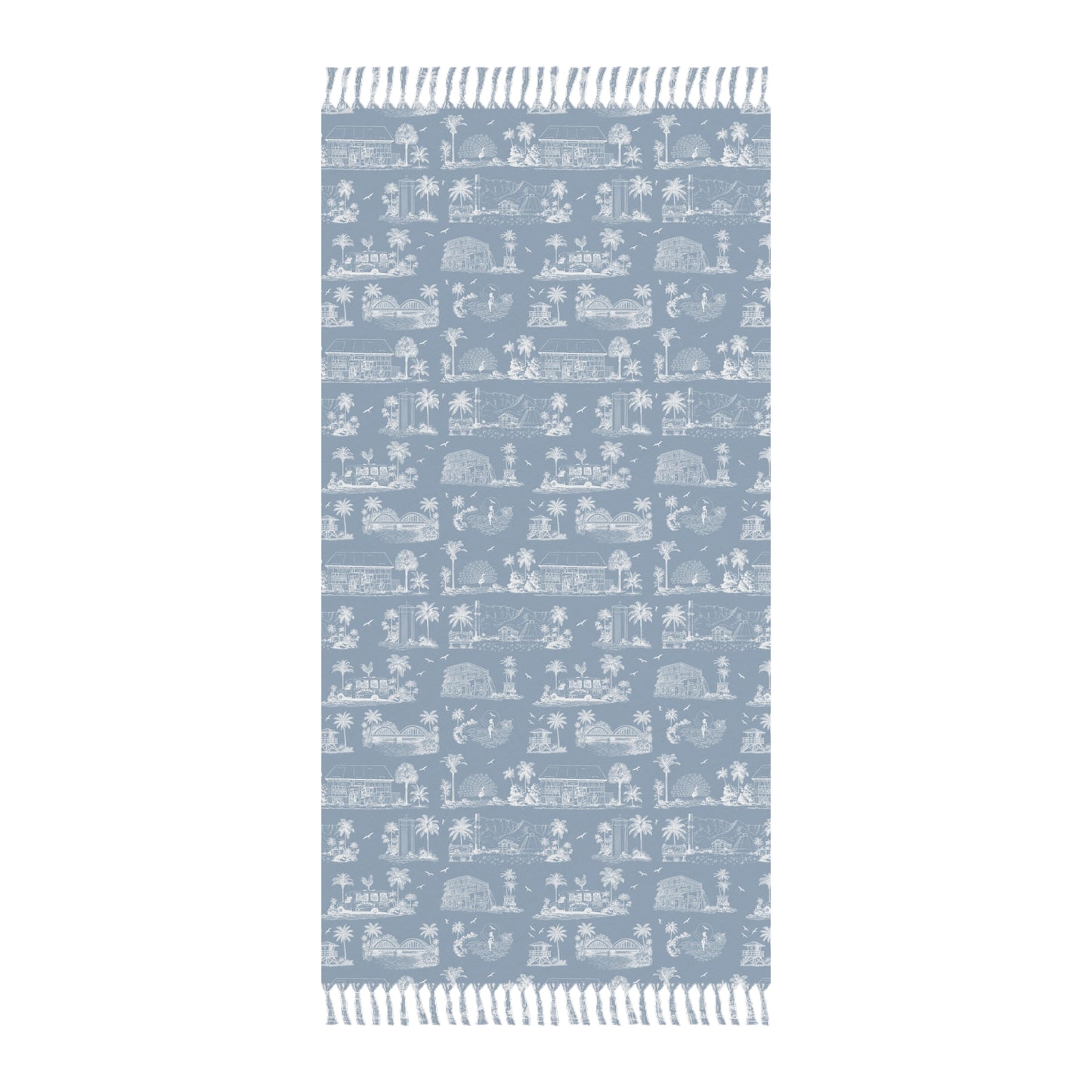 North Shore Boho Beach Cloth Towel Light Blue