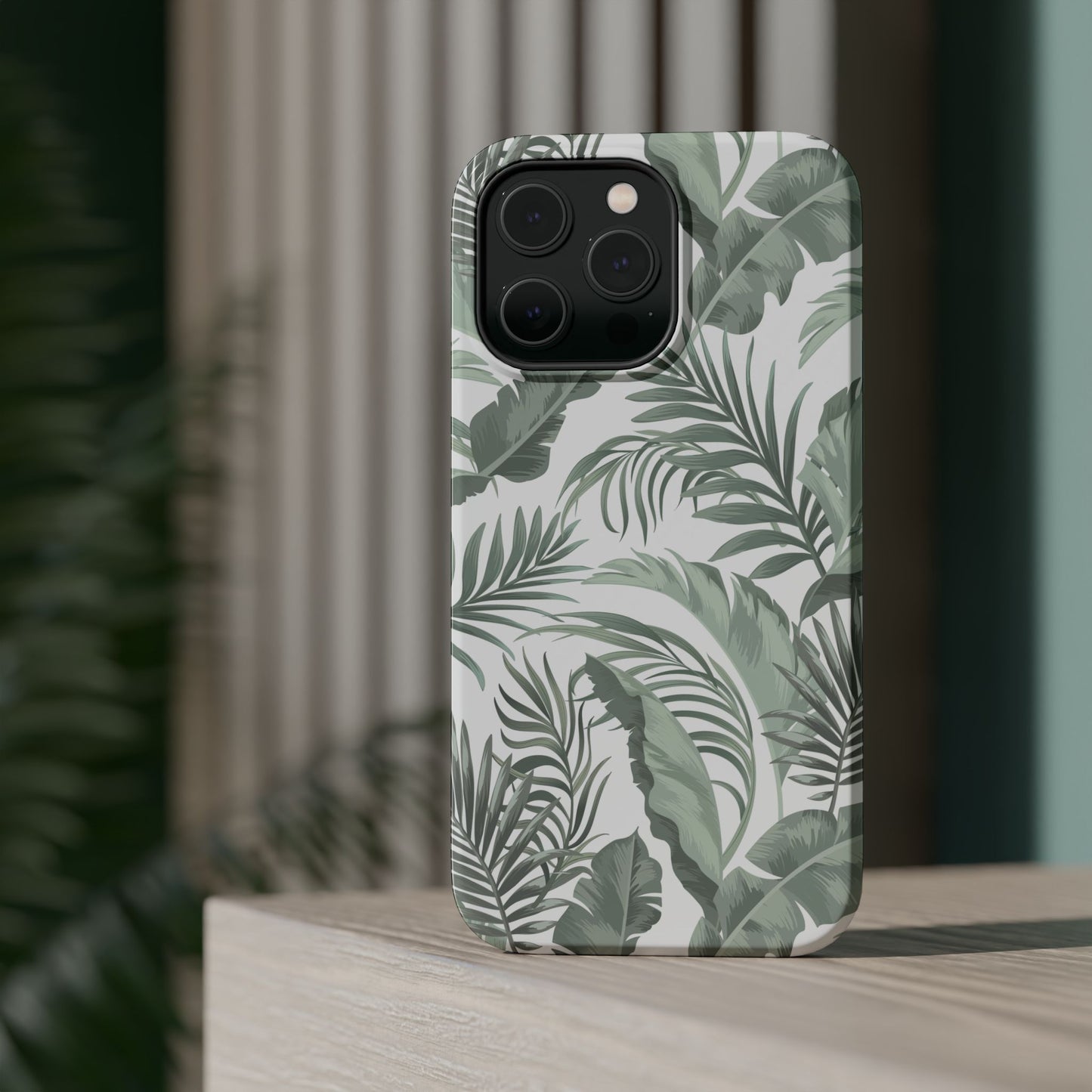 Tropical Leaf White Magnetic Tough Cases