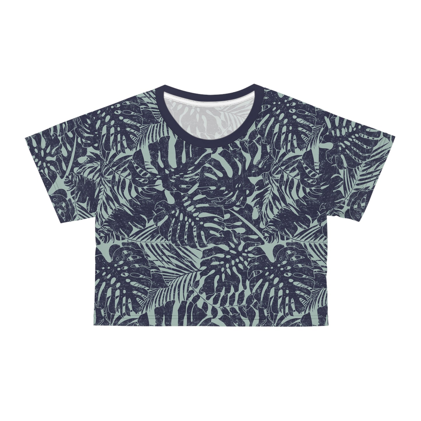 Tropical Print Crop Tee