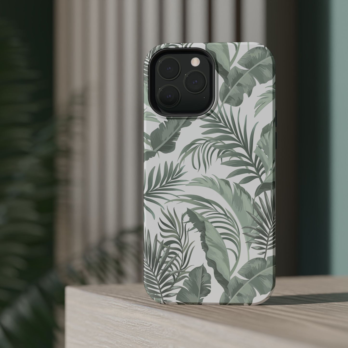 Tropical Leaf White Magnetic Tough Cases