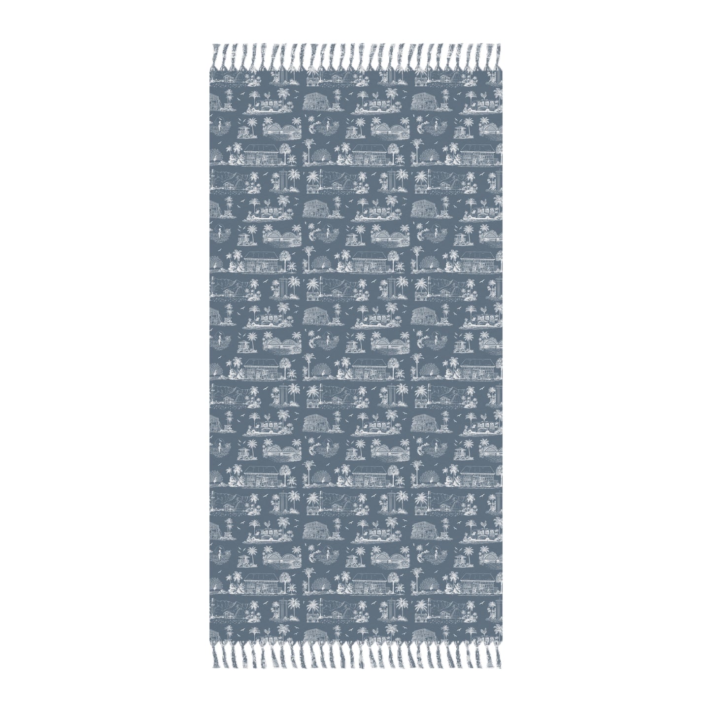 North Shore Boho Beach Cloth Towel Medium Blue