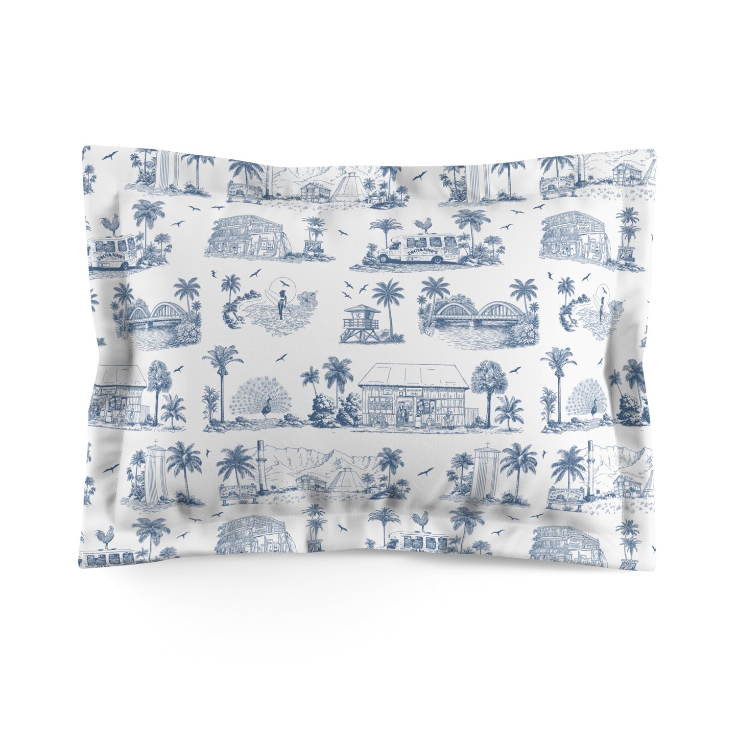 North Shore Pillow Sham white, blue
