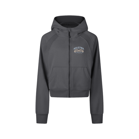 Cropped Zip-Through Hoodie