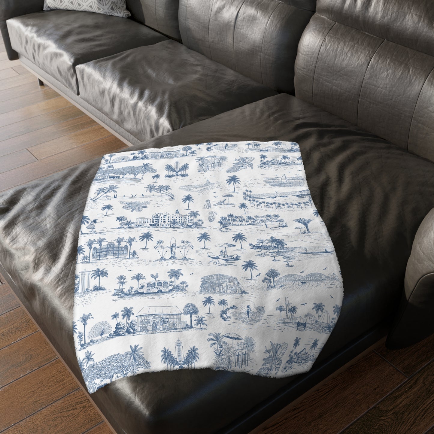 Palm Oahu Velveteen Microfiber Blanket