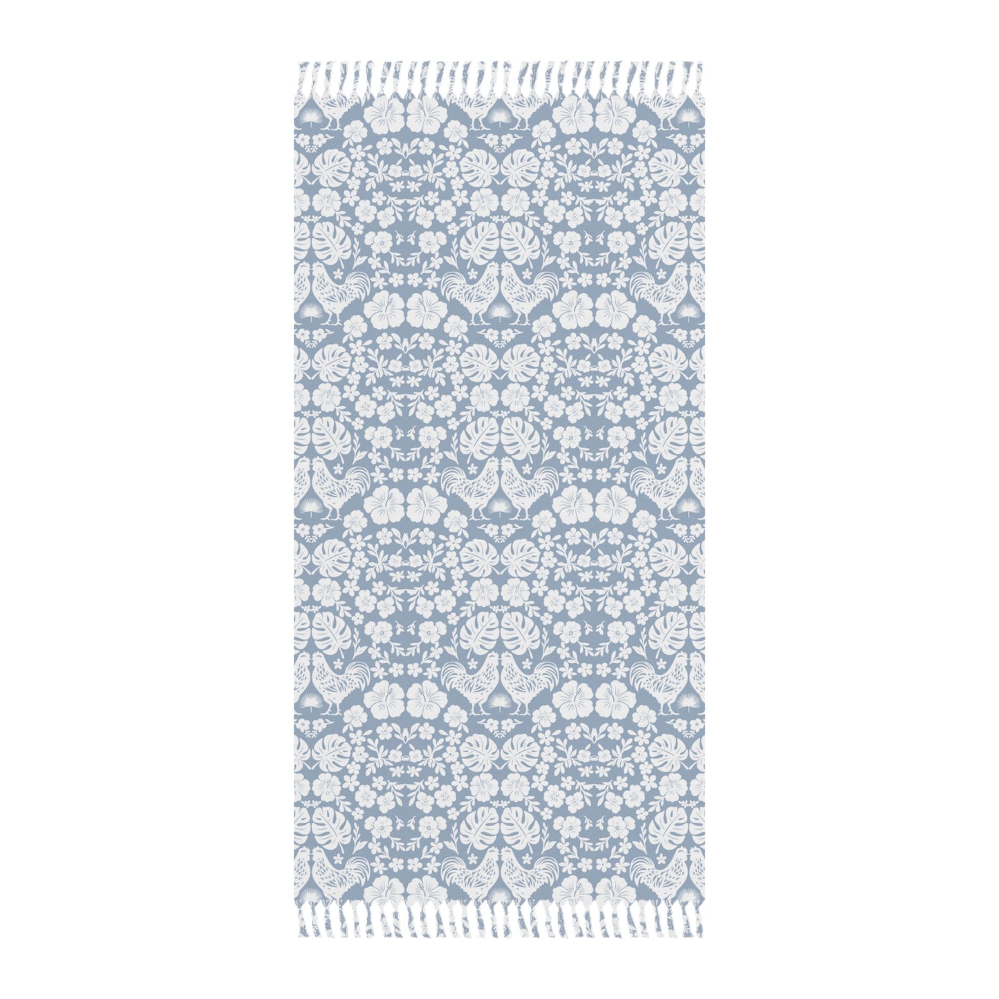 Hawaiian Otomi Boho Beach Cloth Towel White