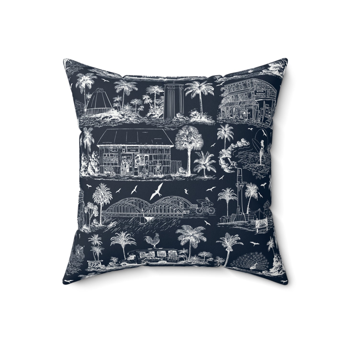 North Shore Faux Suede Pillowdark blue with filler