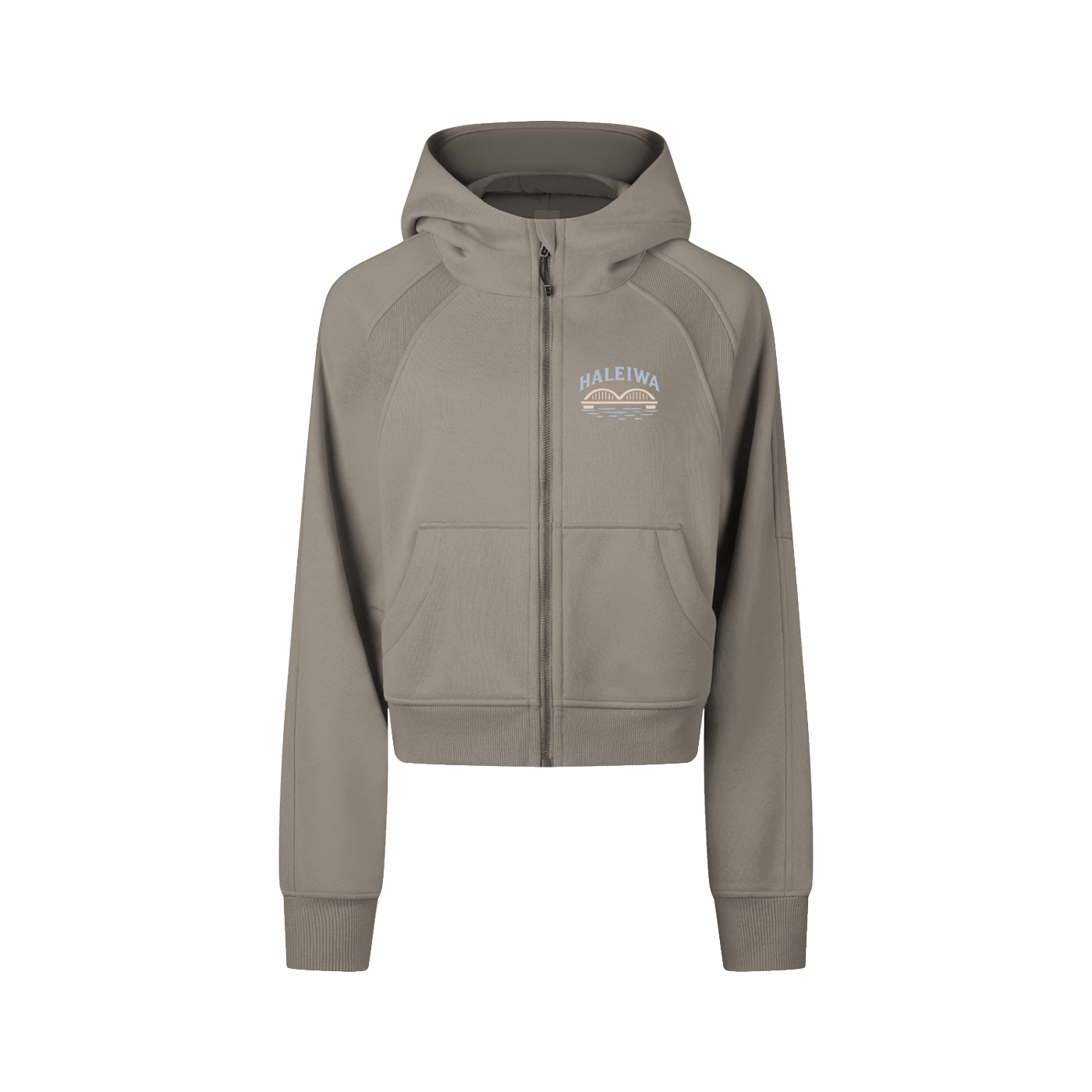 Haleiwa Wild Things Cropped Zip-Through Hoodie