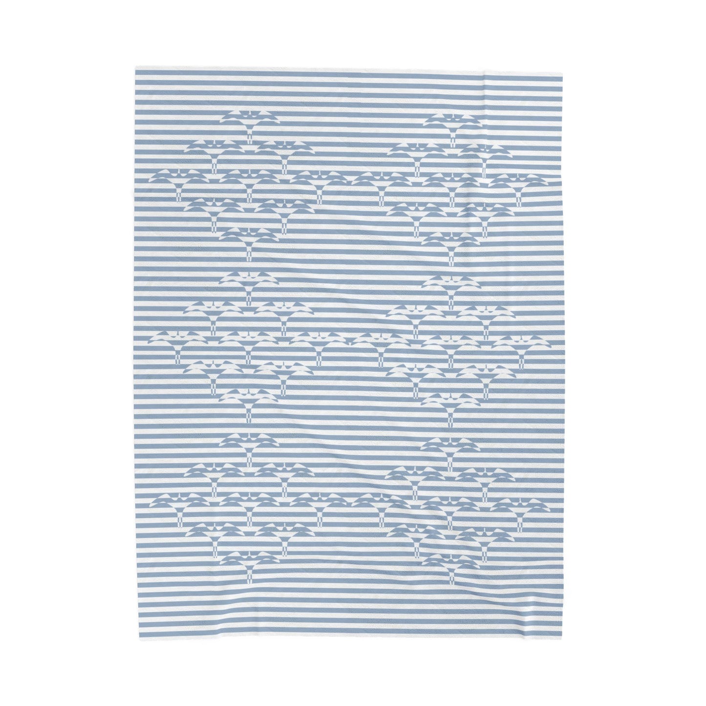 Stripe Iwa Bird Cozy Velveteen Plush Blanket