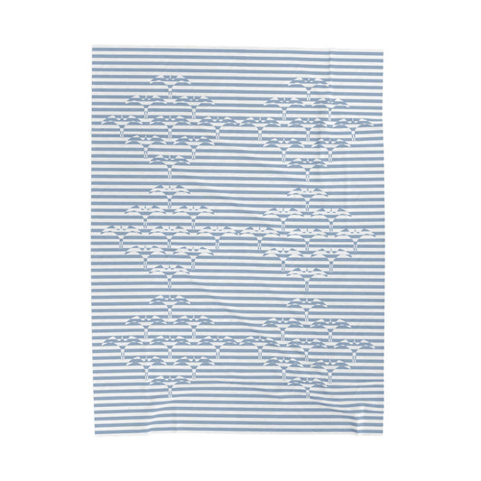 Stripe Iwa Bird Cozy Velveteen Plush Blanket